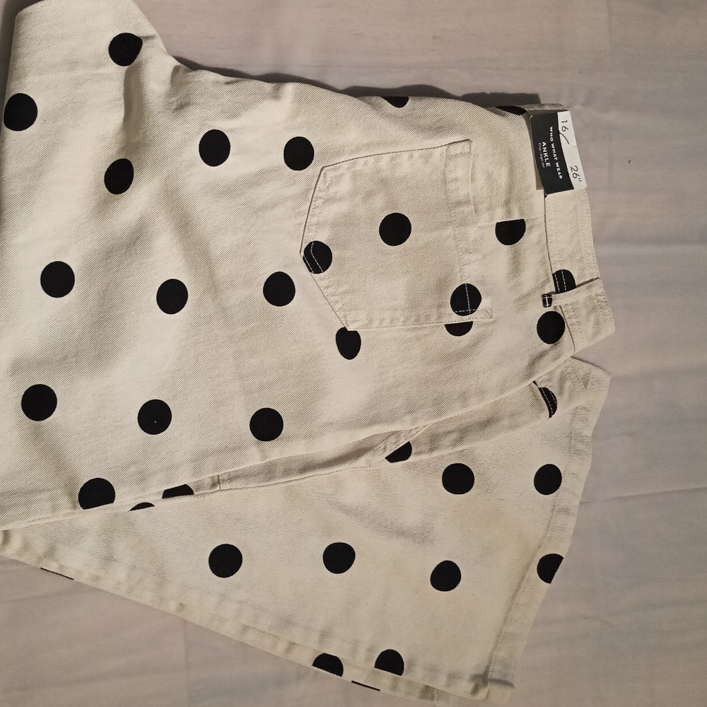 Who What Wear Polka Dot ankle cropped jeans